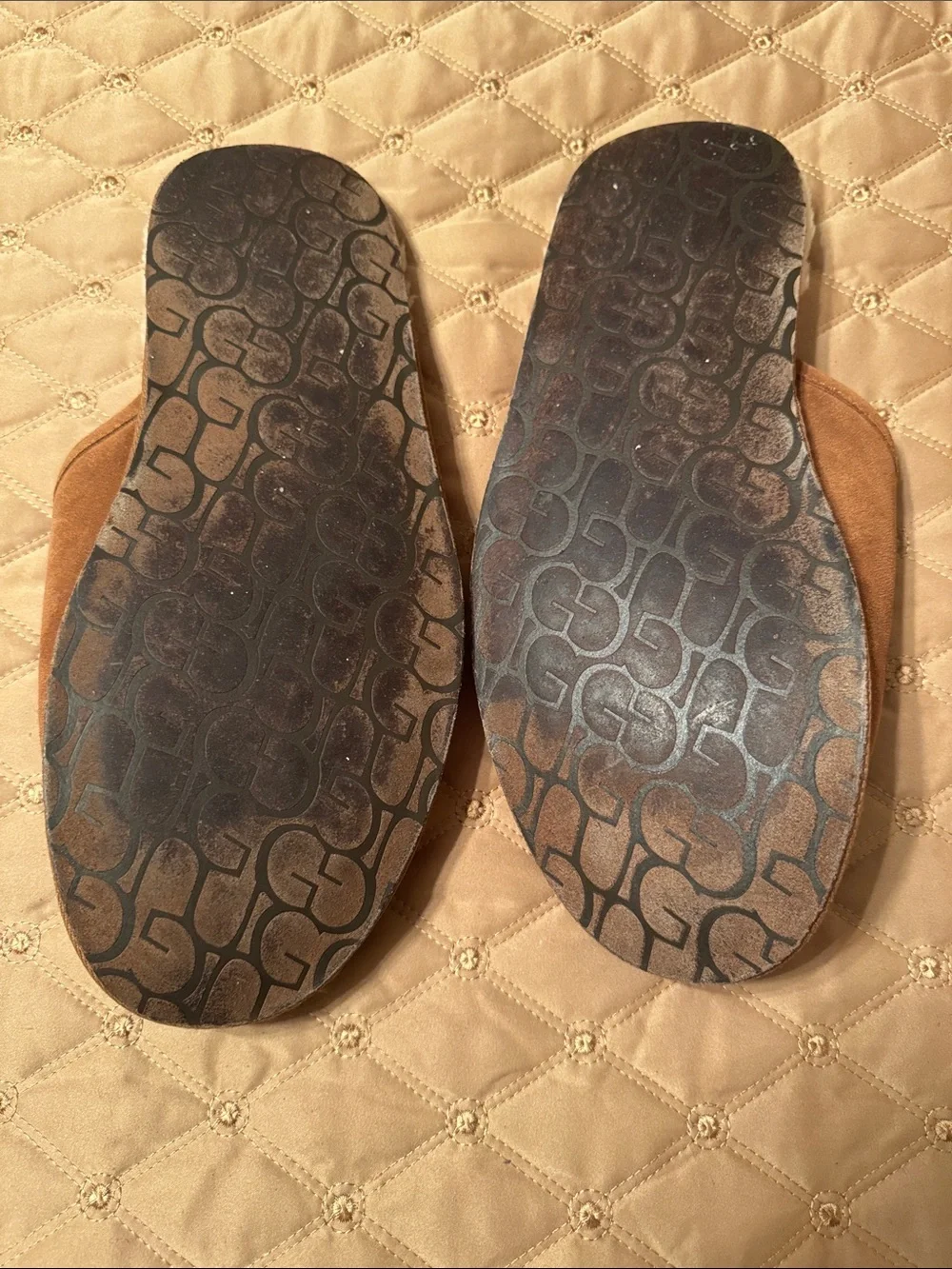 UGG Men’s Chestnut Suede Shearling-Lined Slip-On Slippers